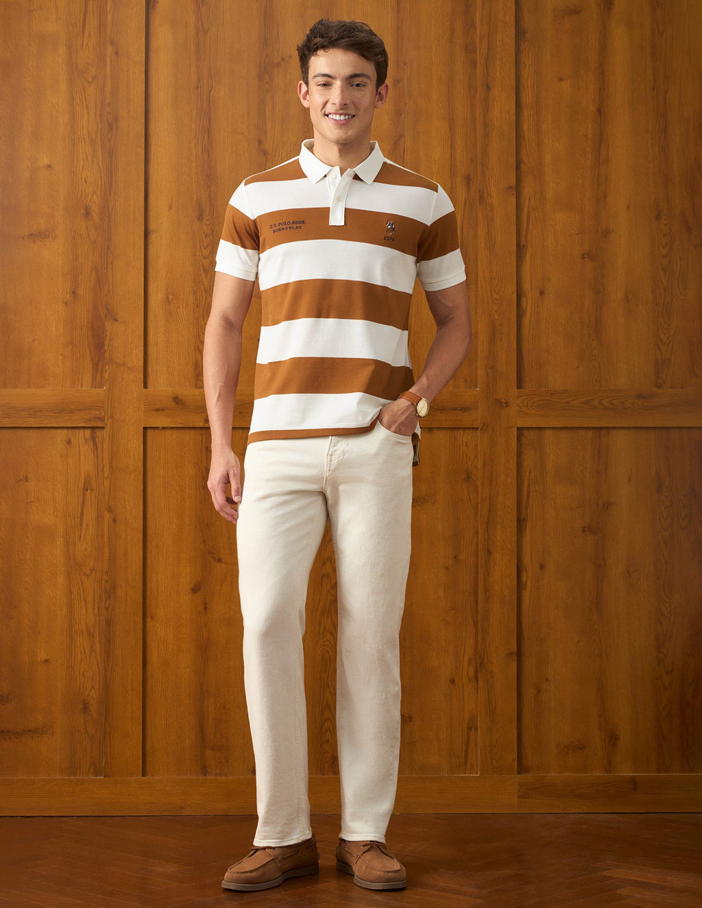 Horizontal Striped Slim Fit Polo Shirt USP0