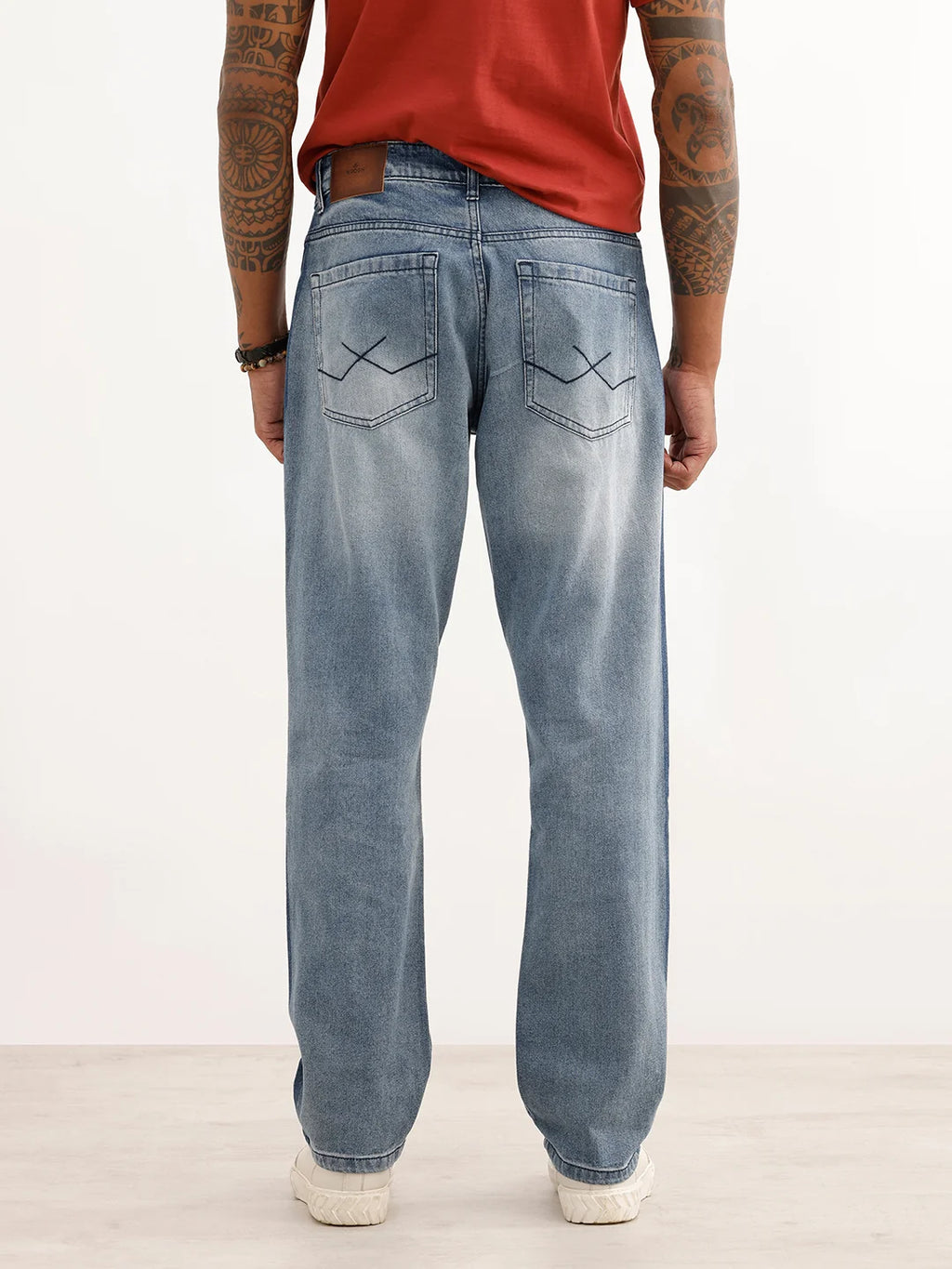 Faded Loose Fit Denim Jeans | Light Blue