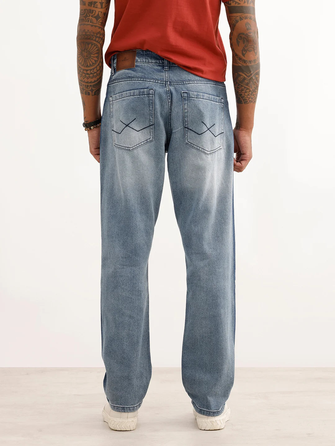 Faded Loose Fit Denim Jeans | Light Blue