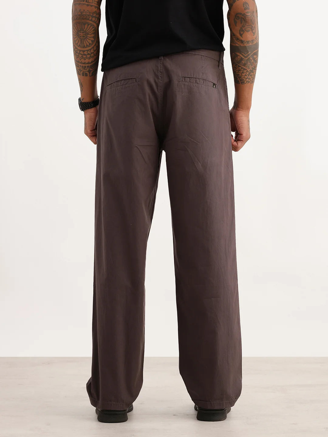 Solid Loose Fit Trouser | Grey
