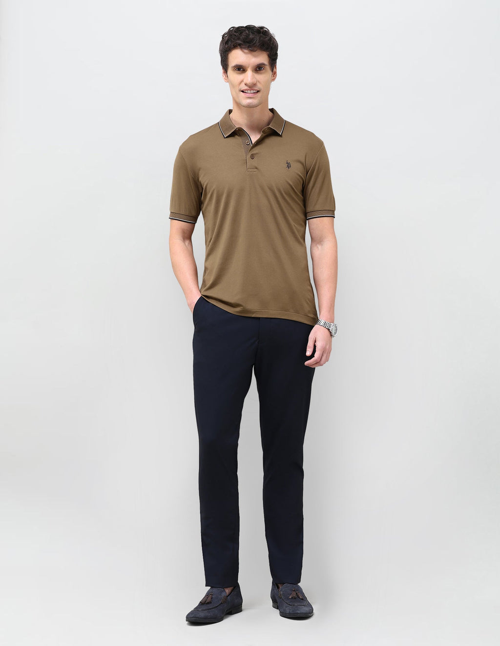 Solid Slim Fit Polo Shirt USP0