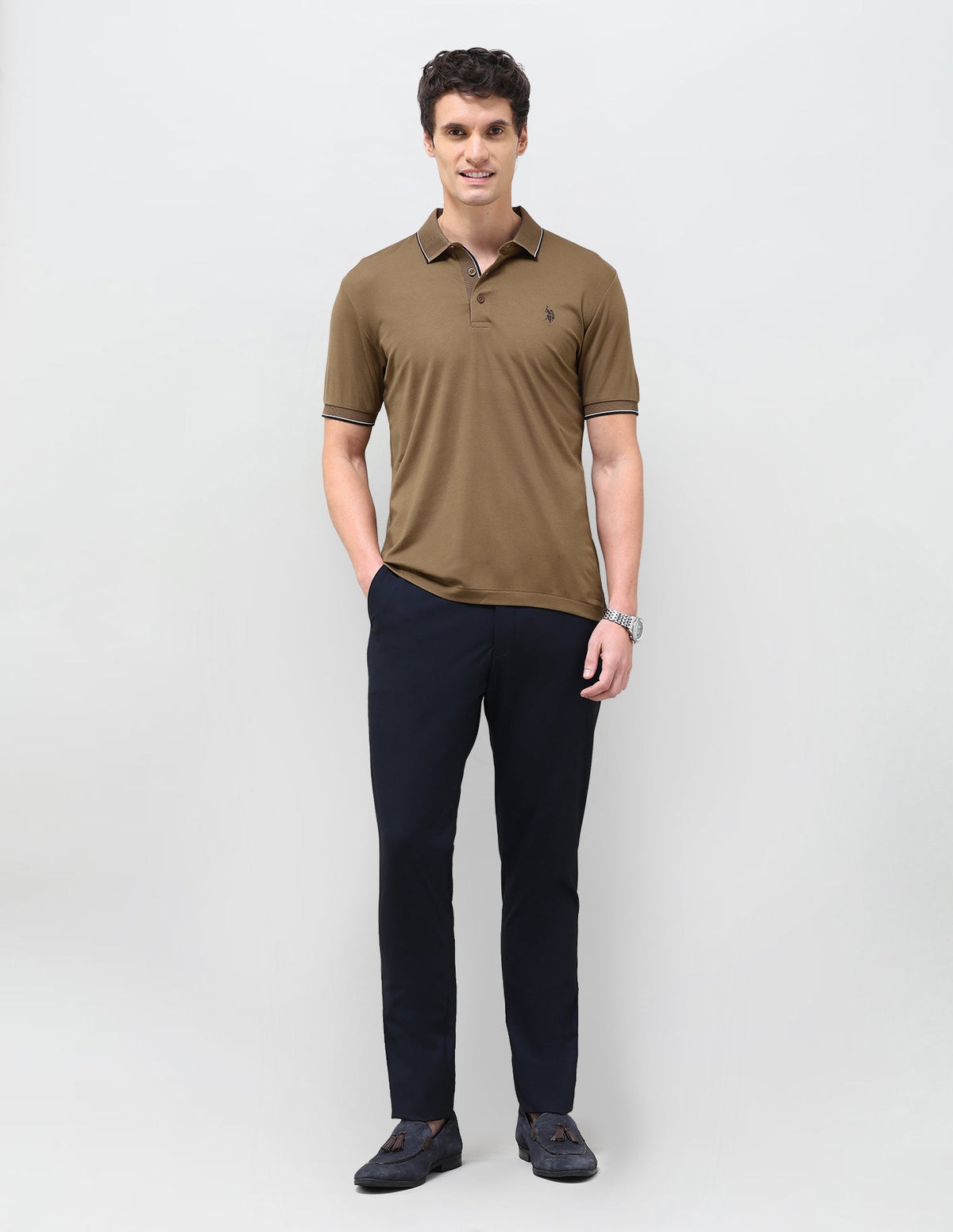 Solid Slim Fit Polo Shirt USP0