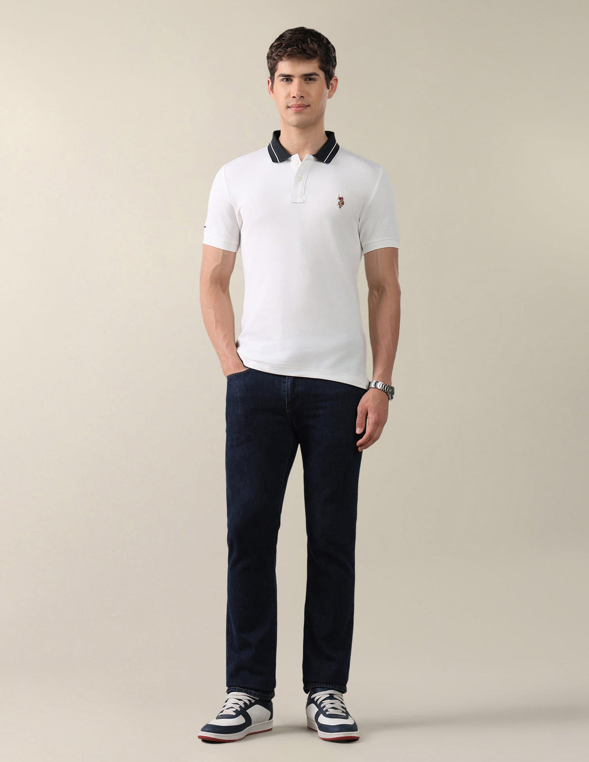 Solid Slim Fit Polo Shirt USP0