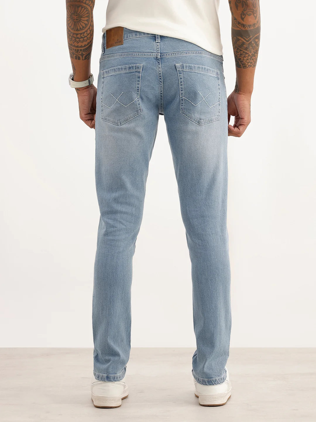 Washed Slim Fit Denim Jeans | Light Blue