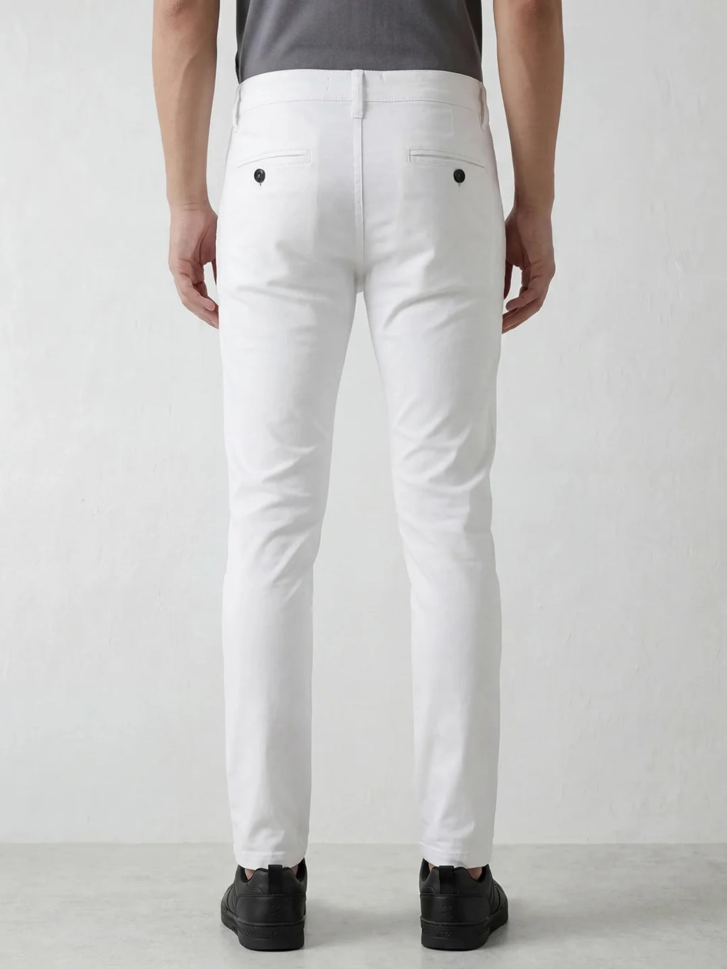 Solid Slim Fit Trouser | White