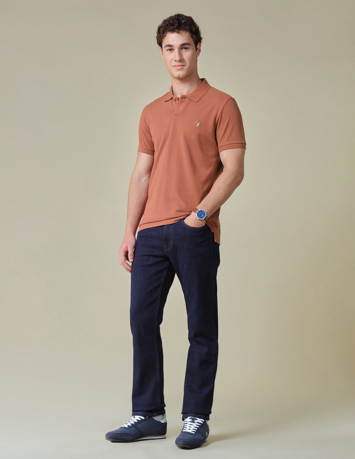 Solid Regular Fit Polo Shirt USP0