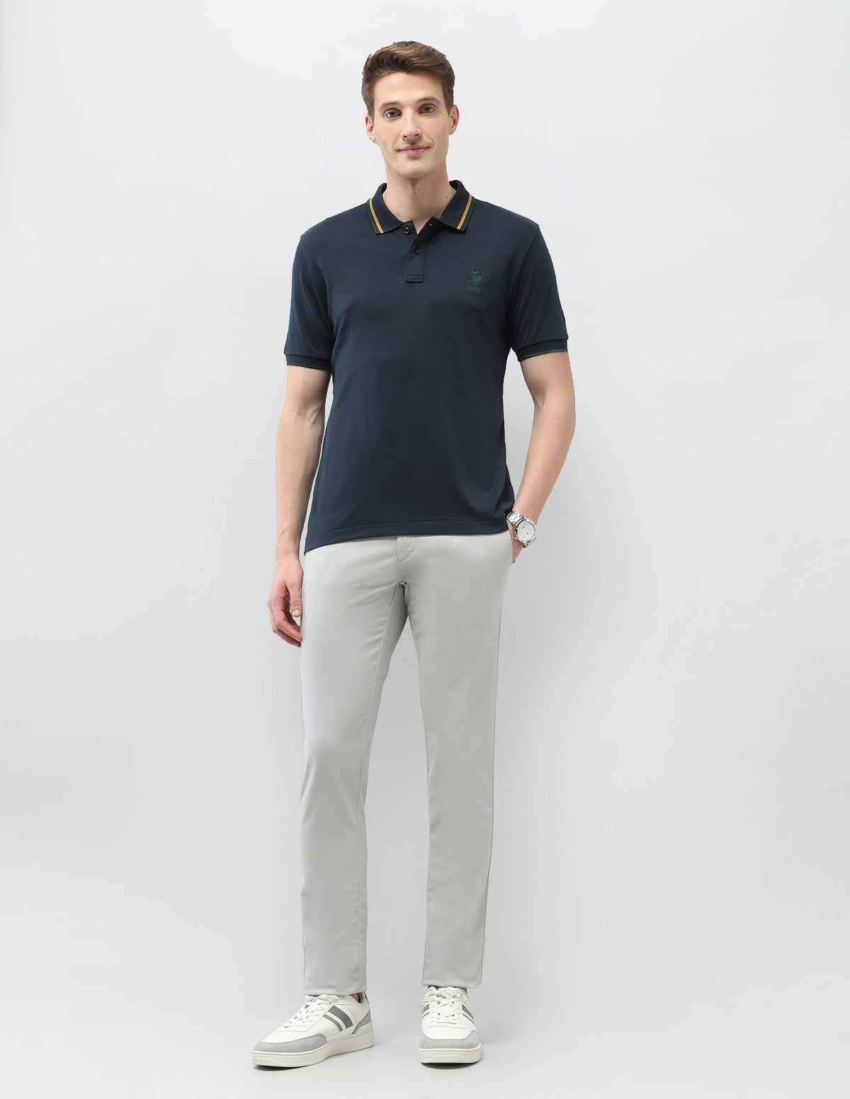 Solid Slim Fit Polo Shirt USP0