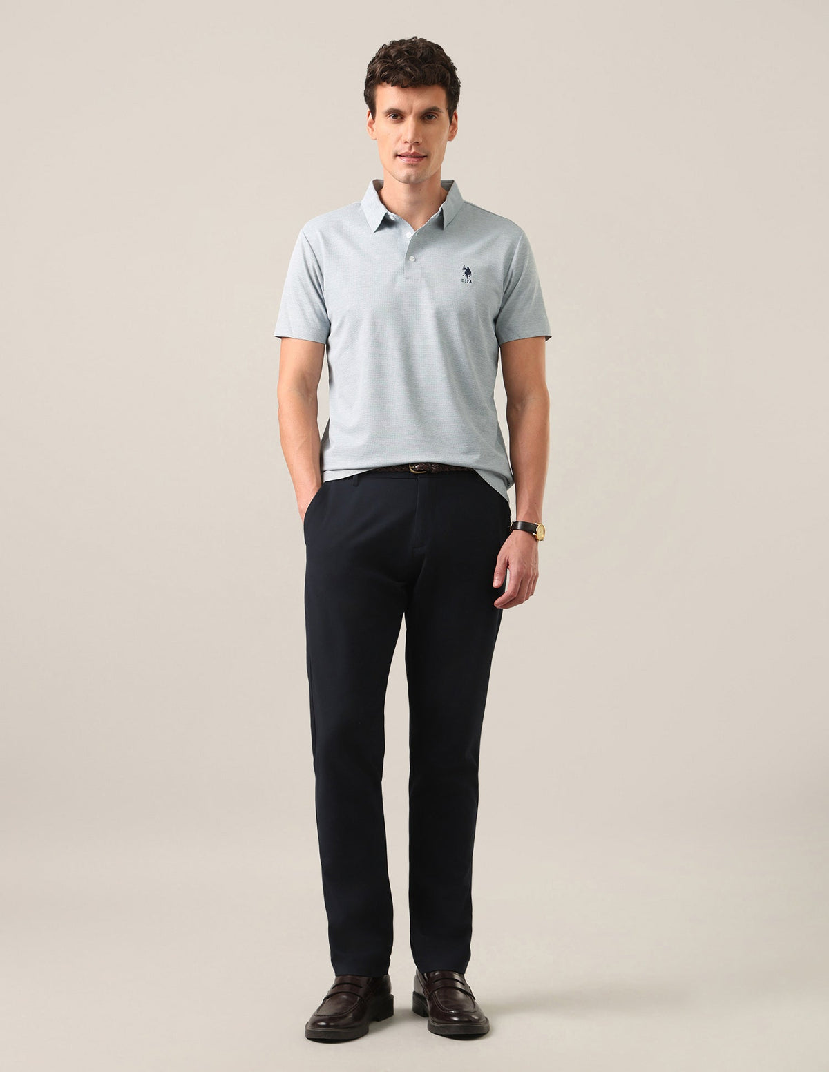 Solid Slim Fit Polo Shirt USP0