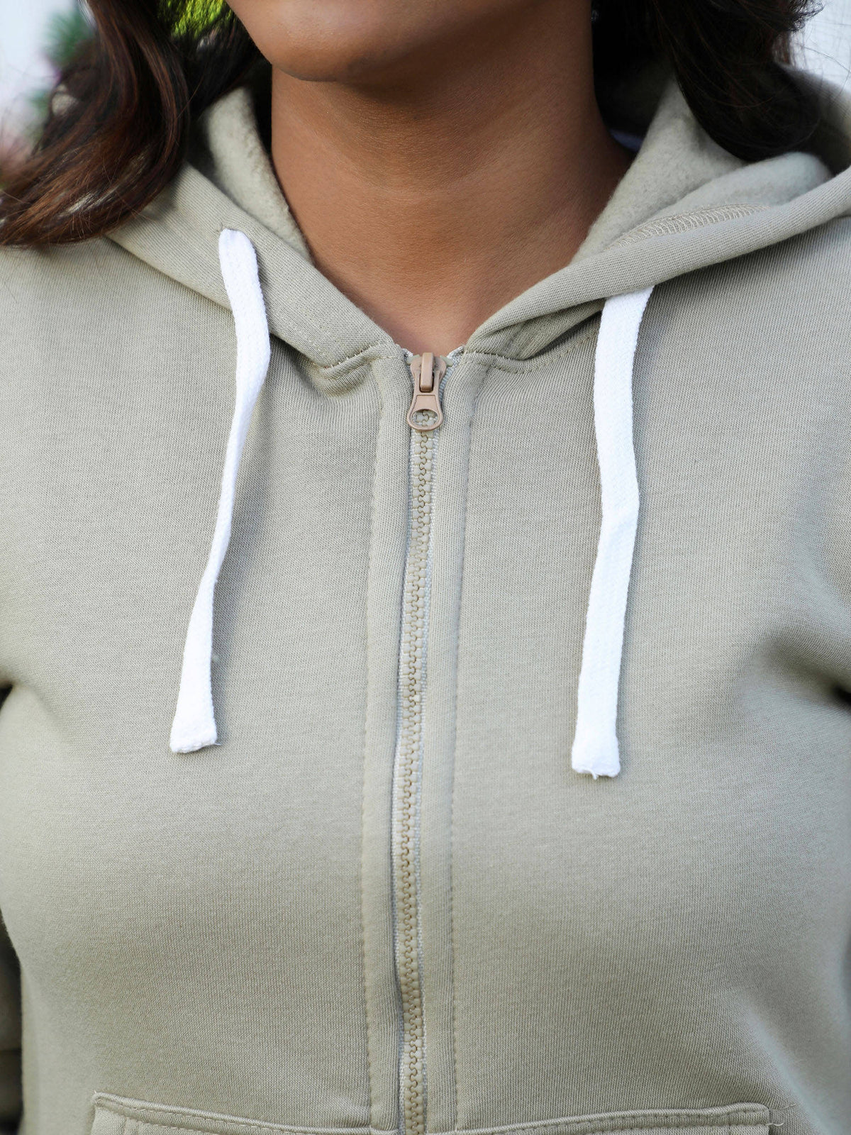 Womens Zip-Front Hoodie with Contrast Drawstring | HD56 - view 5