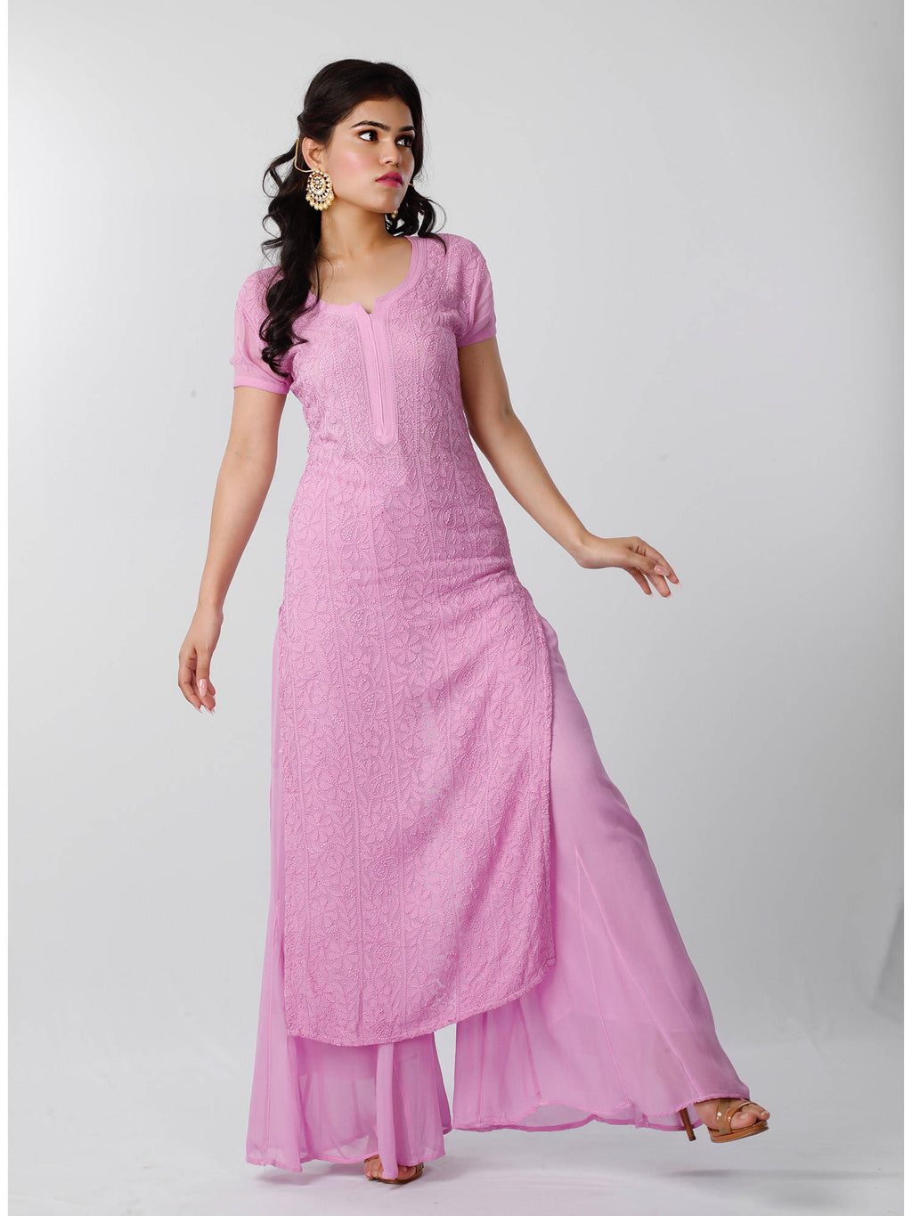 Purple Ale Chikankari Kurta | U3S - view 2