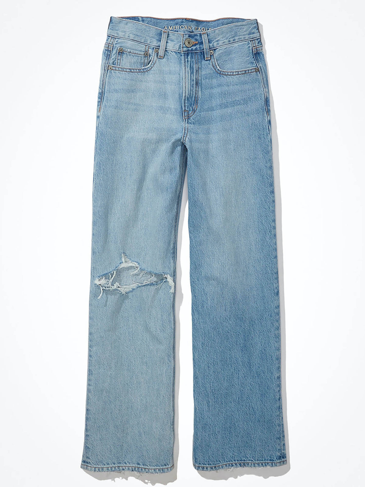 Women Blue Ripped Super High Rise Baggy Wide Leg Jeans | BG78 - view 4