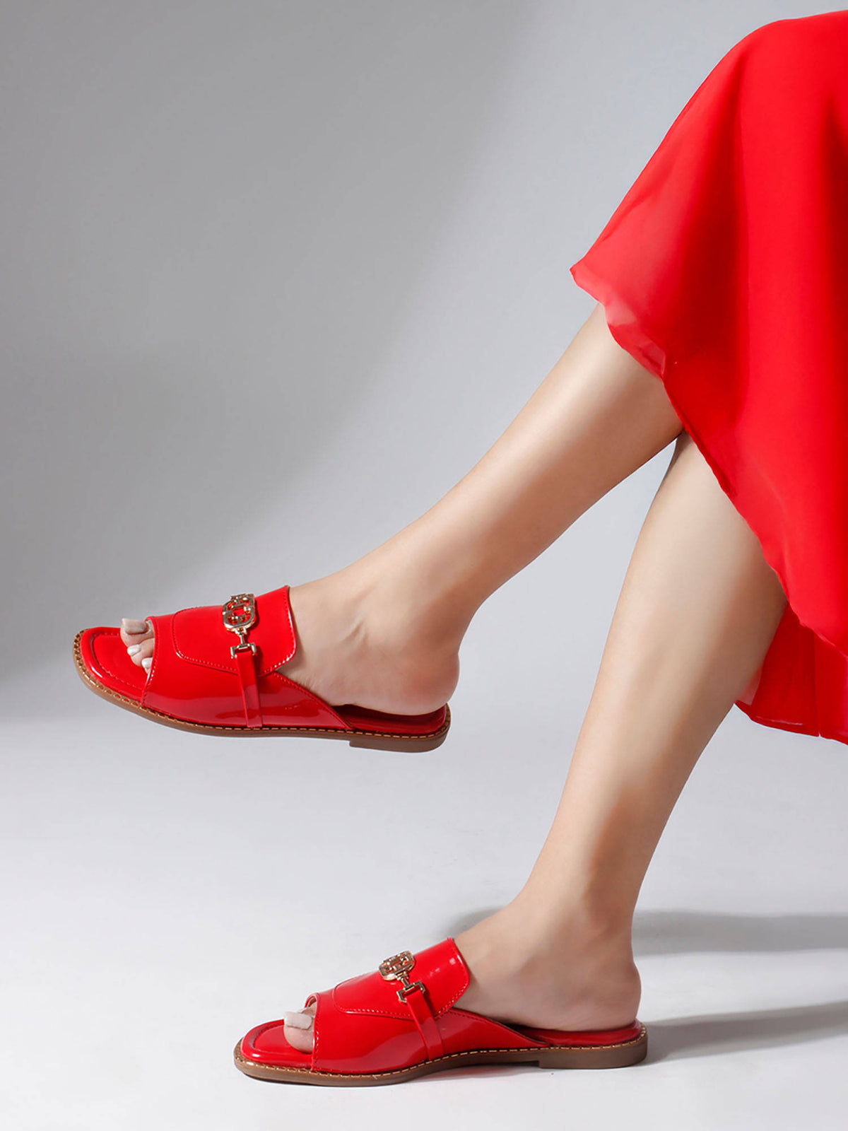 Black Women's Stylish Slip-On Flats with Embellishment | F61 - view 22