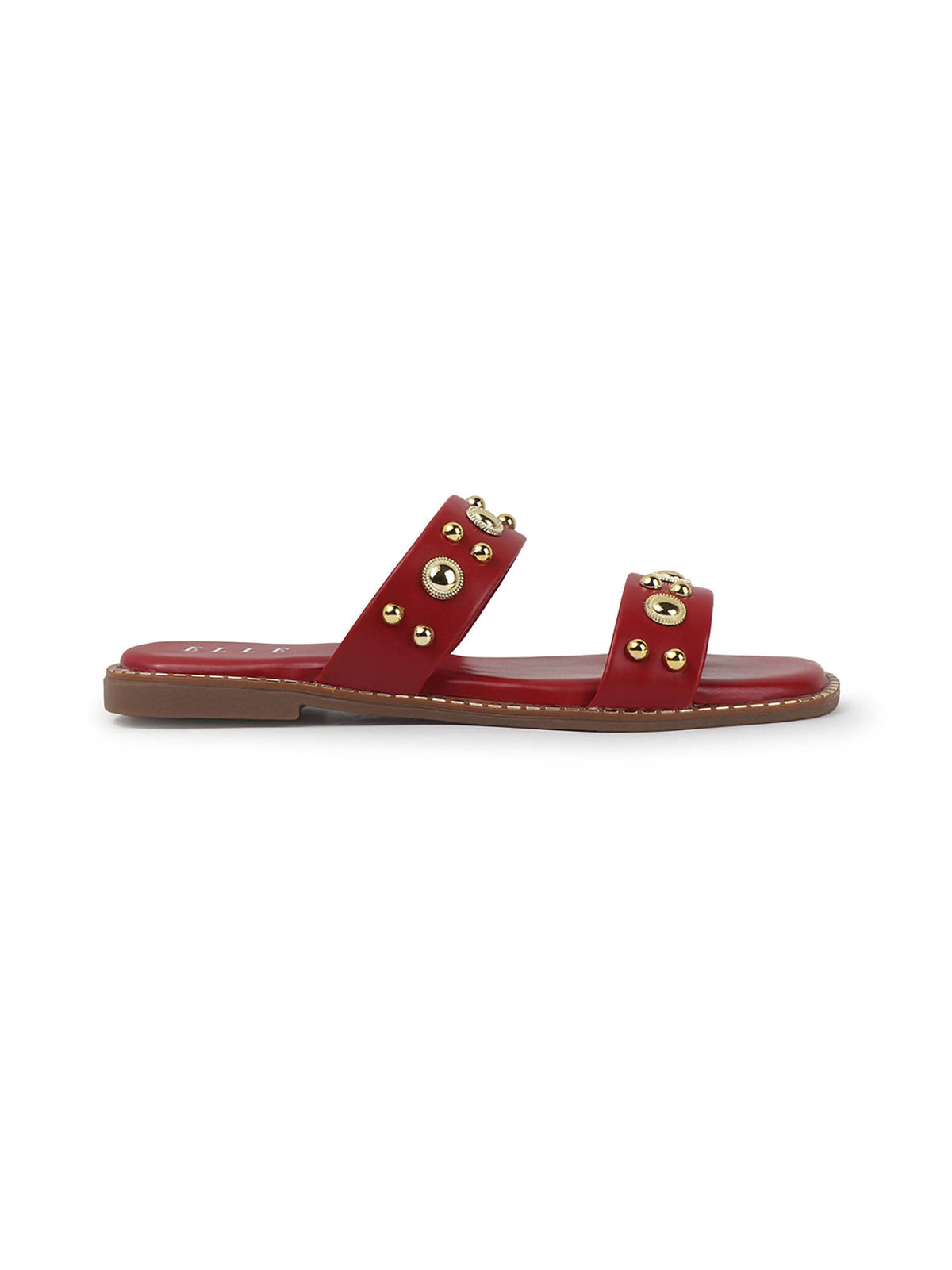 Cream Women's Double-Strap Studded Flats | F61 - view 13