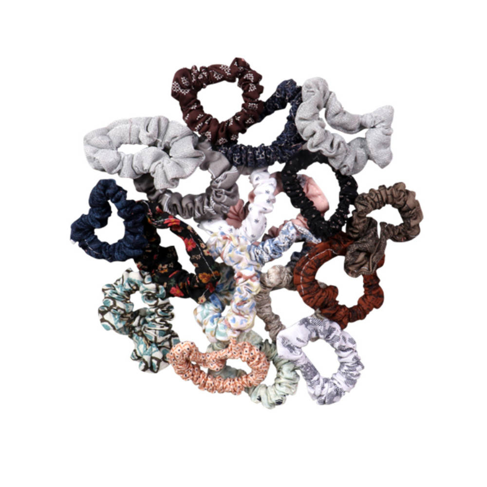 EleganceElastic Hair Scrunchies-Mix Colour- 10Pcs | C83 - view 1