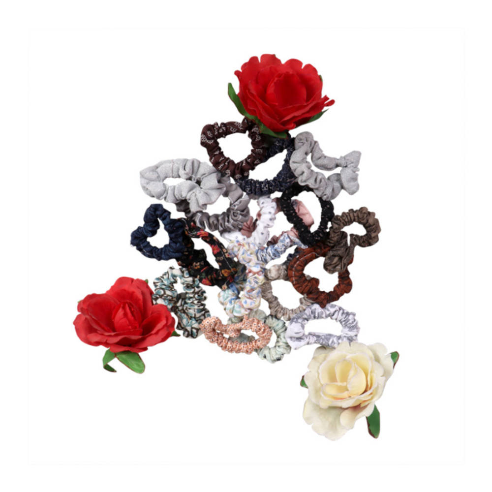 EleganceElastic Hair Scrunchies-Mix Colour- 10Pcs | C83 - view 2