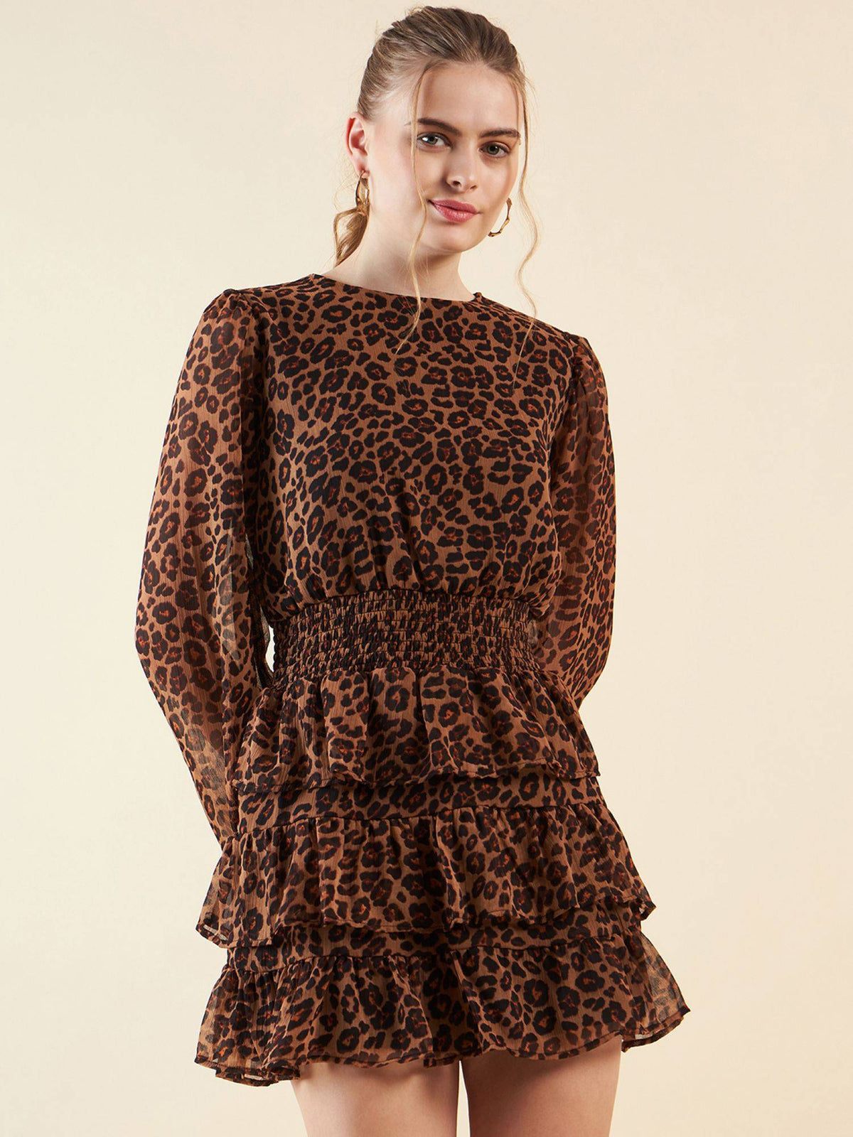 Women Animal Printed Tiered Dress | D56 - view 3