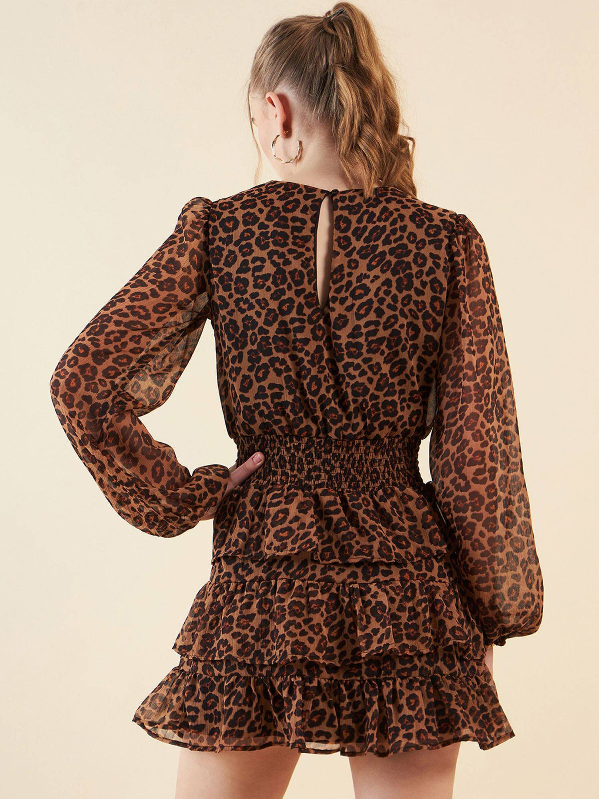 Women Animal Printed Tiered Dress | D56 - view 4