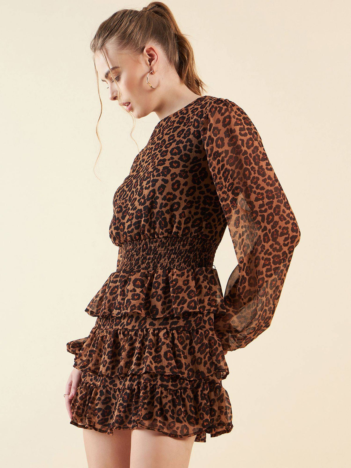 Women Animal Printed Tiered Dress | D56 - view 5