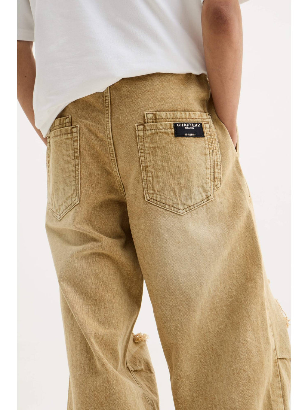Brown Sand Wash Baggy Jeans | RF89 - view 2