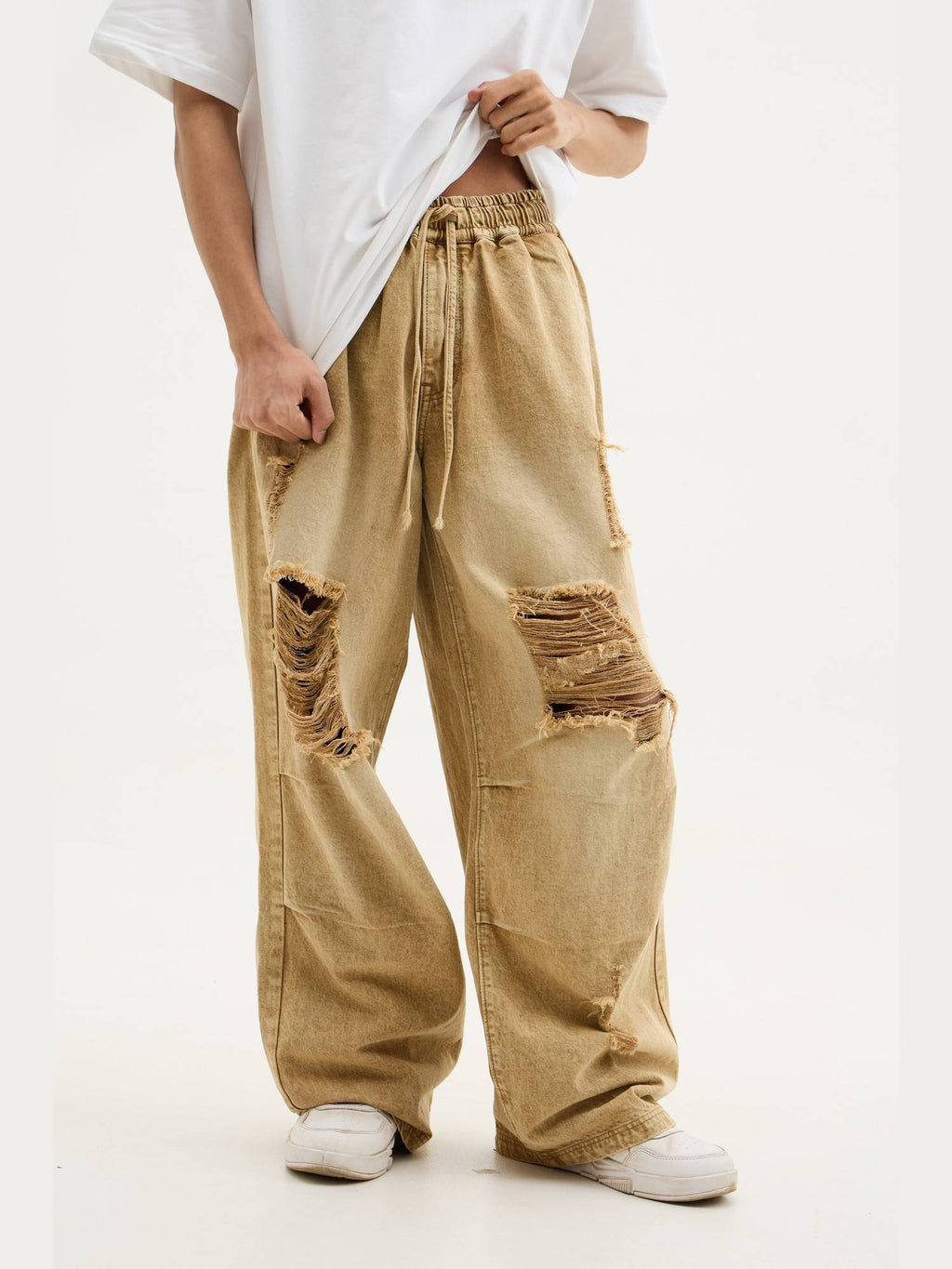 Brown Sand Wash Baggy Jeans | RF89 - view 3