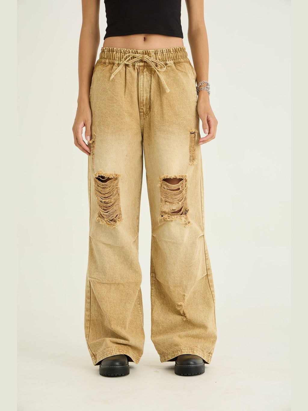 Brown Sand Wash Baggy Jeans | RF89 - view 6