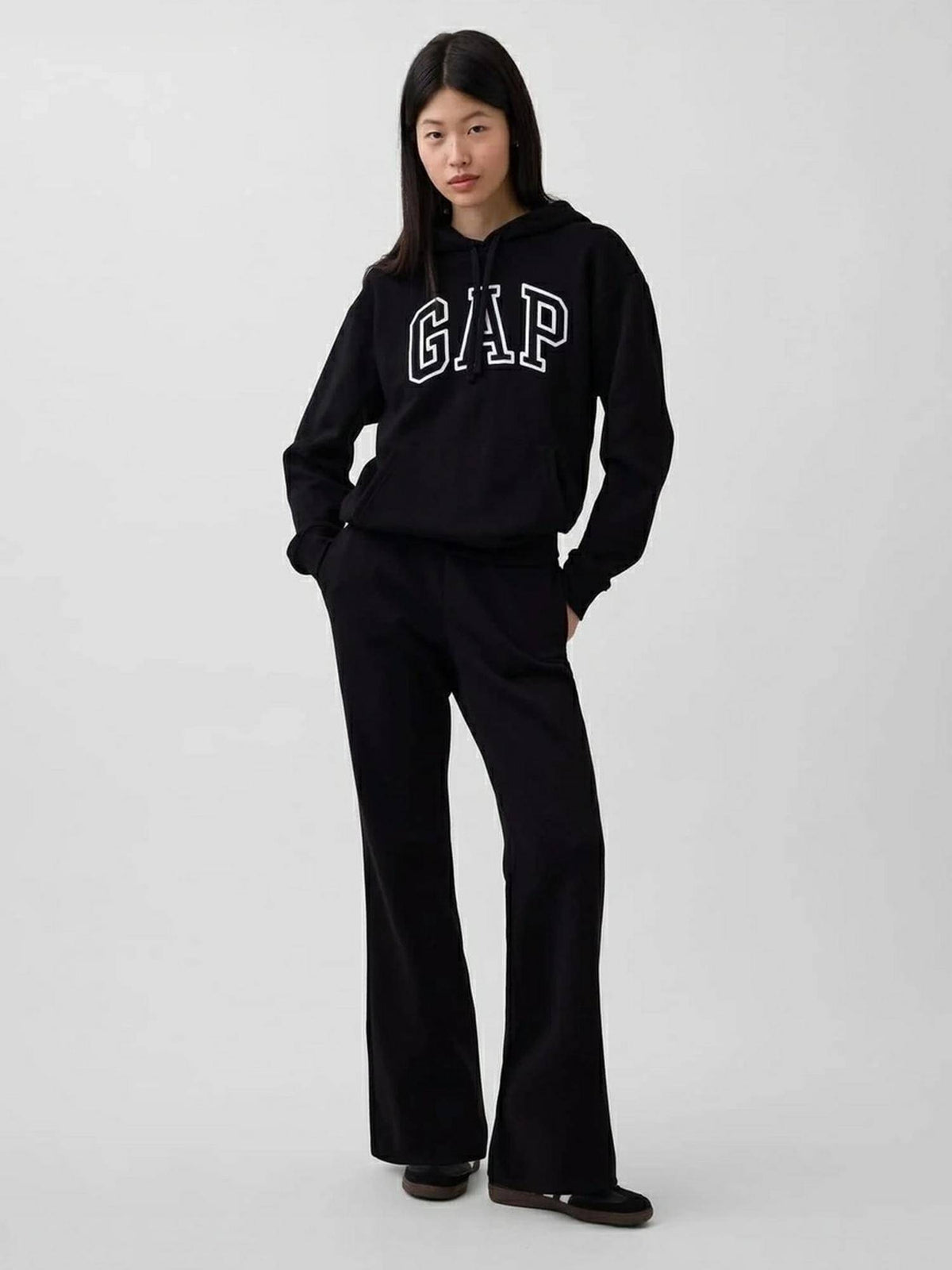 Black Women's Logo Hooded Full Sleeve Zip-Front Hoodies | HD56 - view 5