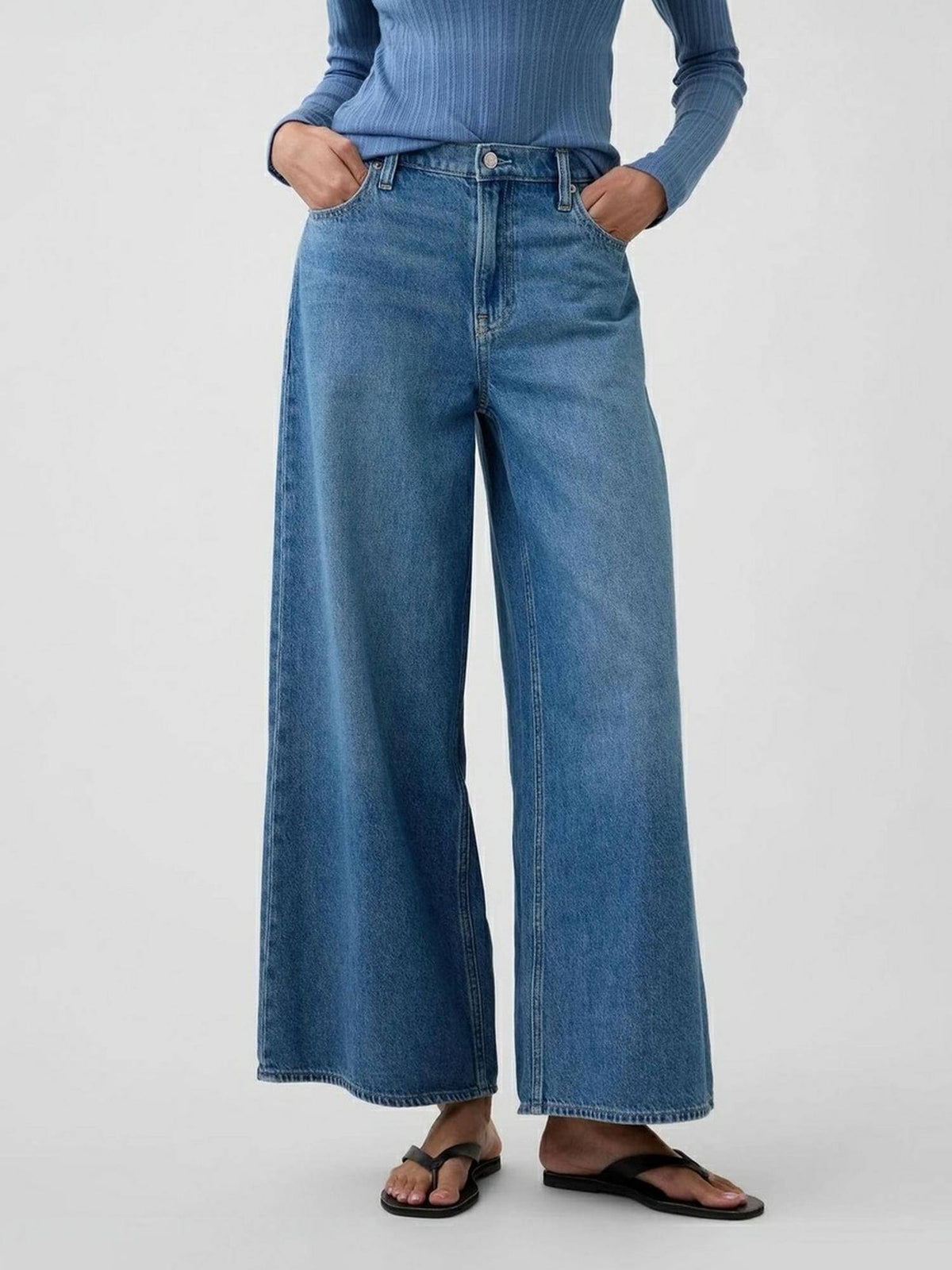 Blue Women's High Rise Wide-Leg Jeans | WL90 - view 1