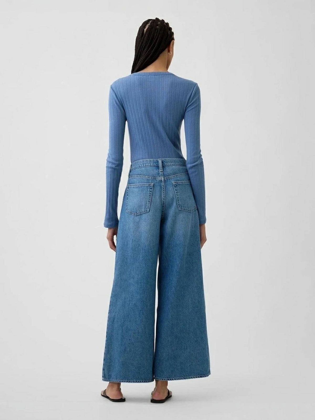 Blue Women's High Rise Wide-Leg Jeans | WL90 - view 2