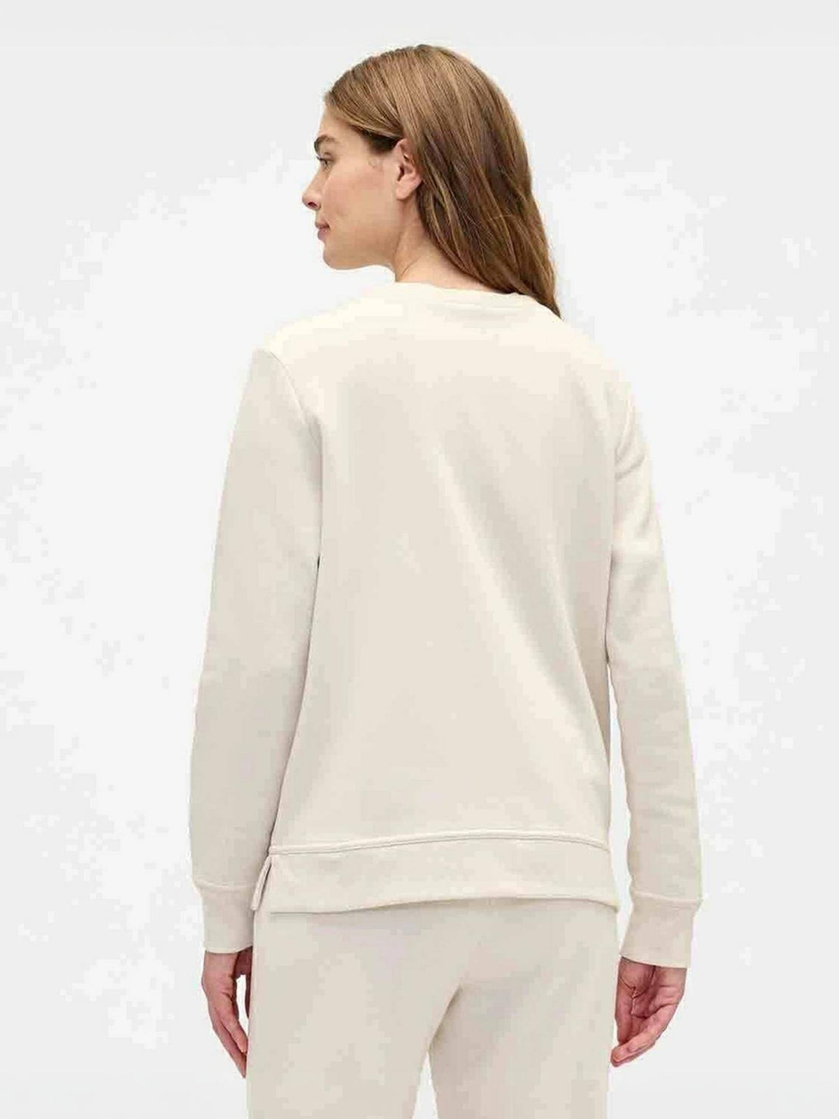 Beige Women's Logo Full Sleeve Crew Neck Sweatshirt | HD56 - view 2