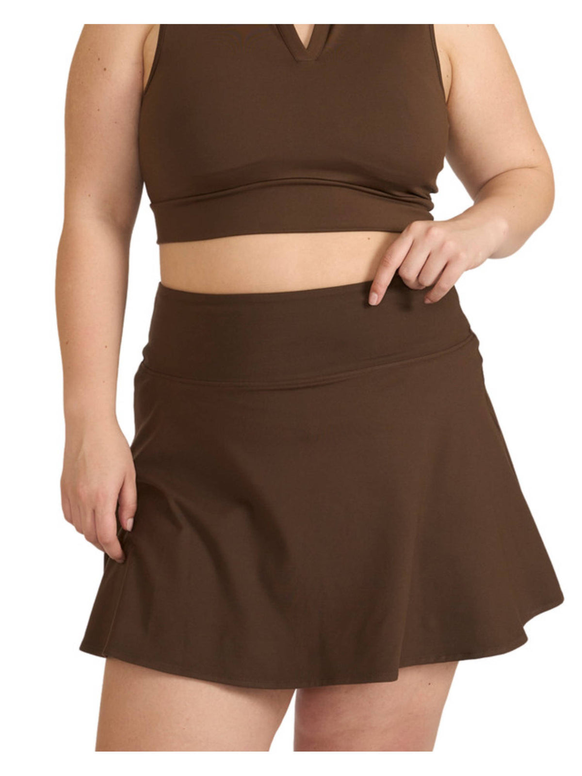 Red Zen High Waist Flare Skorts with Side Pockets - view 7