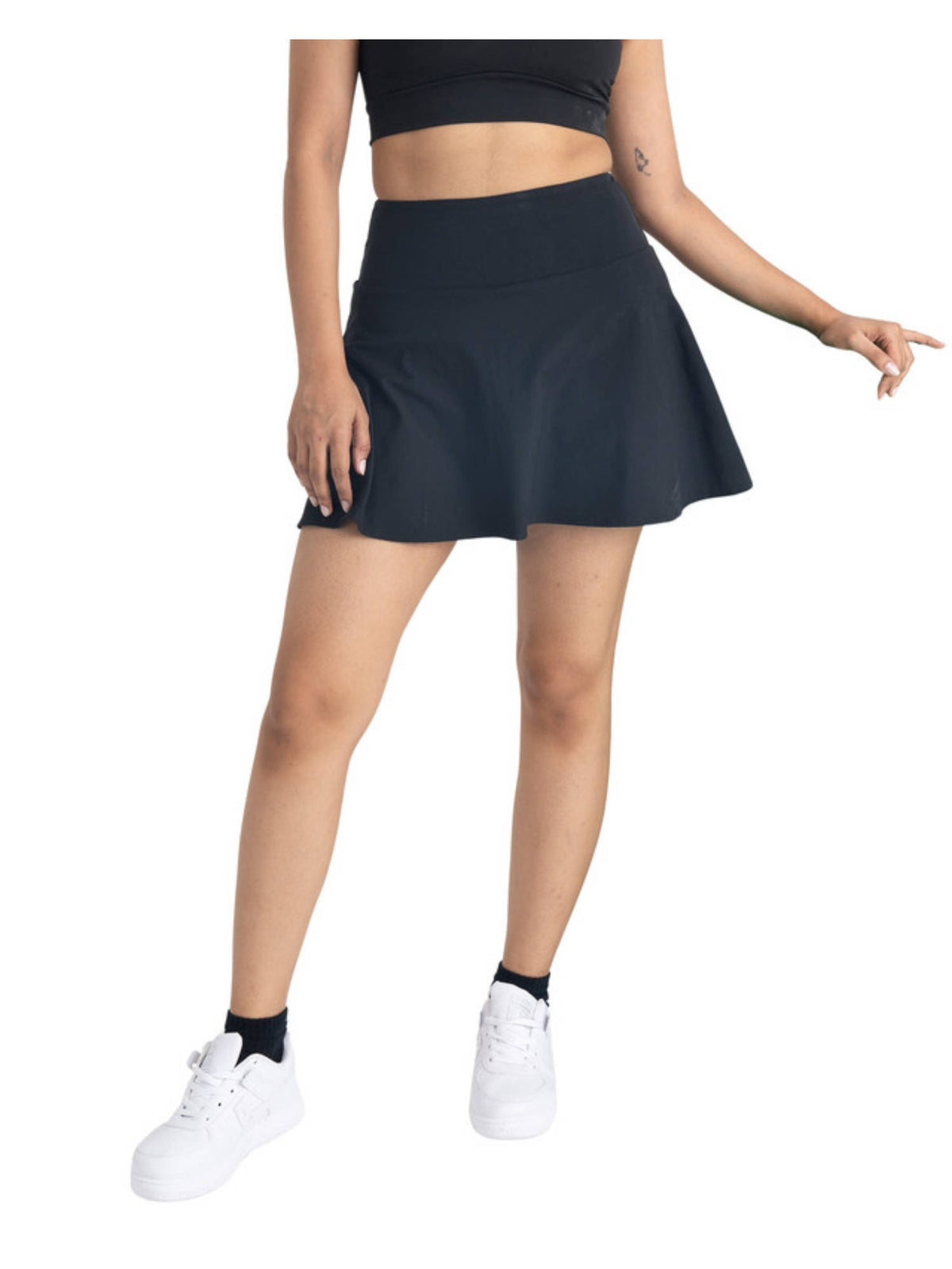 Red Zen High Waist Flare Skorts with Side Pockets - view 40