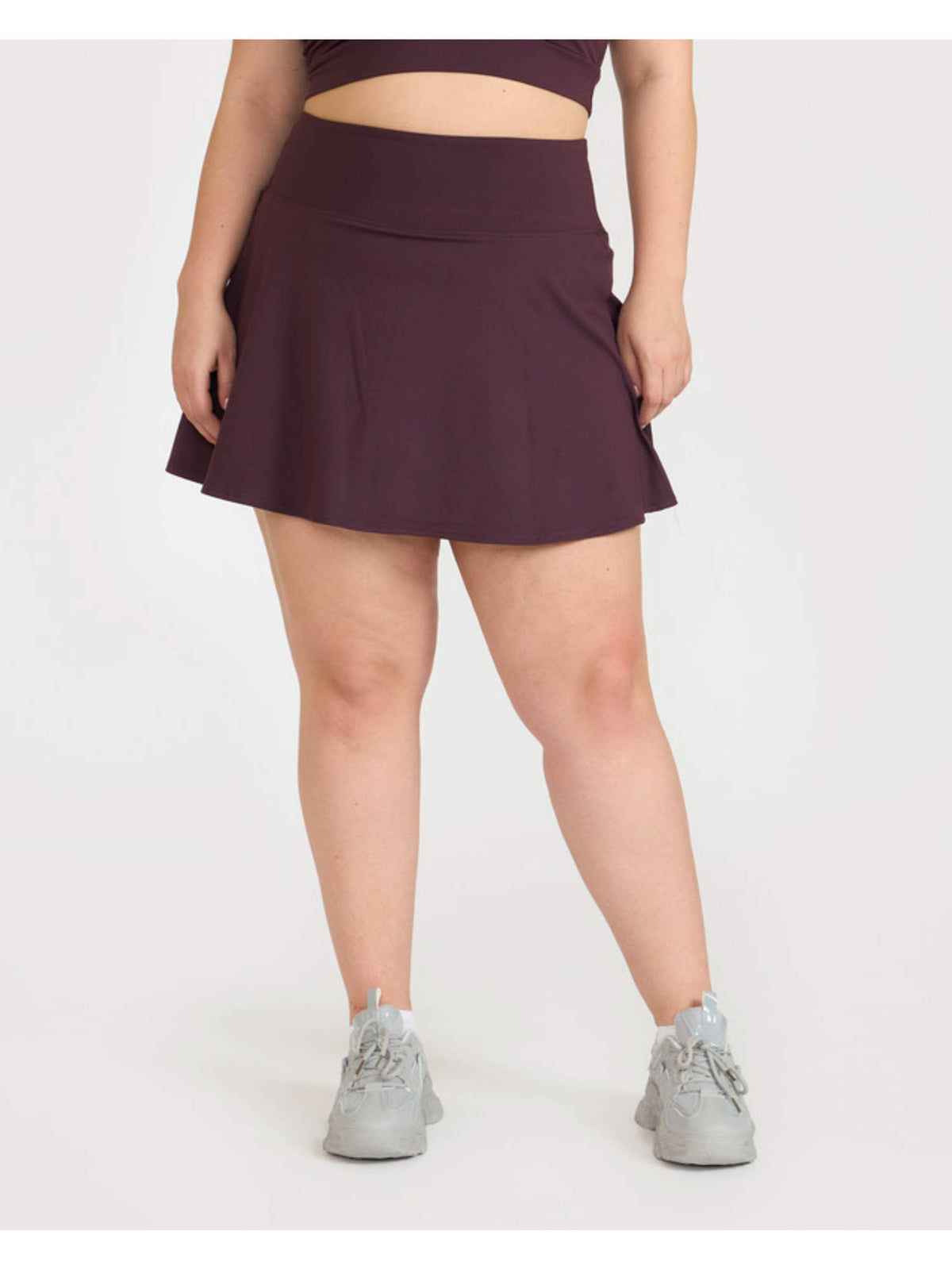 Red Zen High Waist Flare Skorts with Side Pockets - view 47