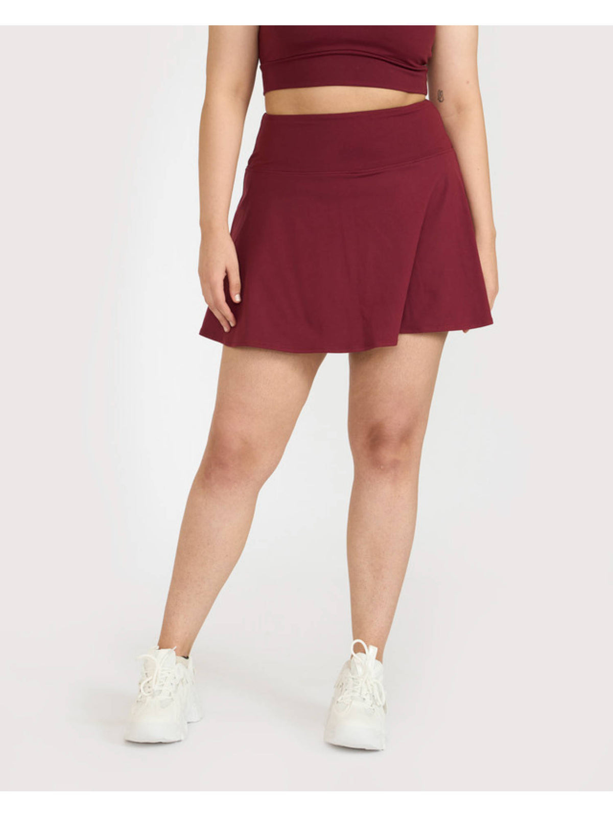 Red Zen High Waist Flare Skorts with Side Pockets - view 1