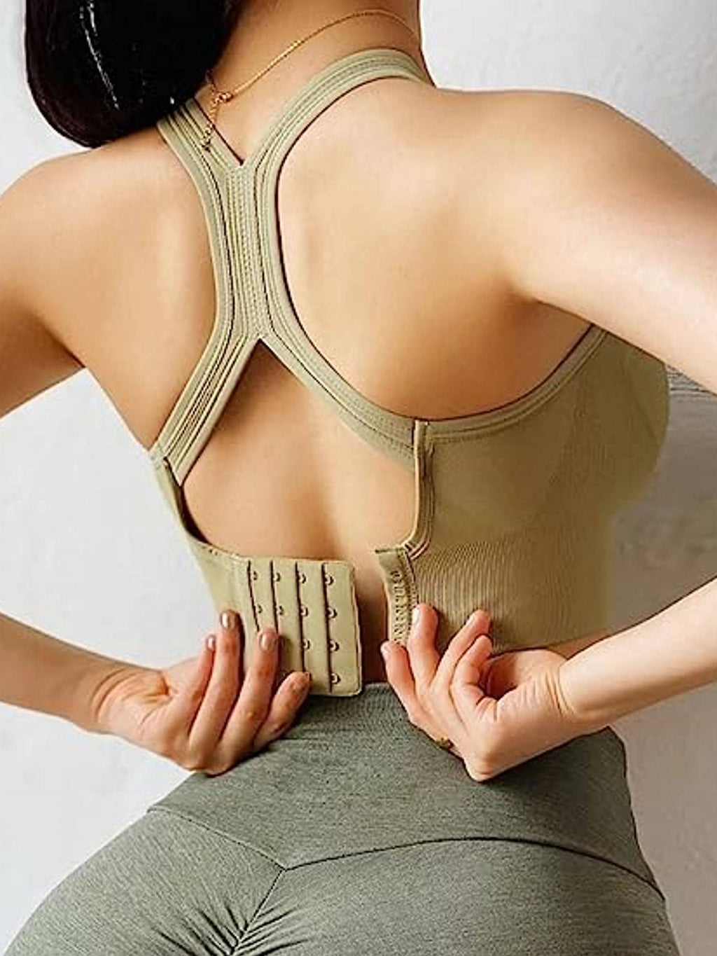 Green Power Styled Back Active Sports Bra | sb09 - view 2
