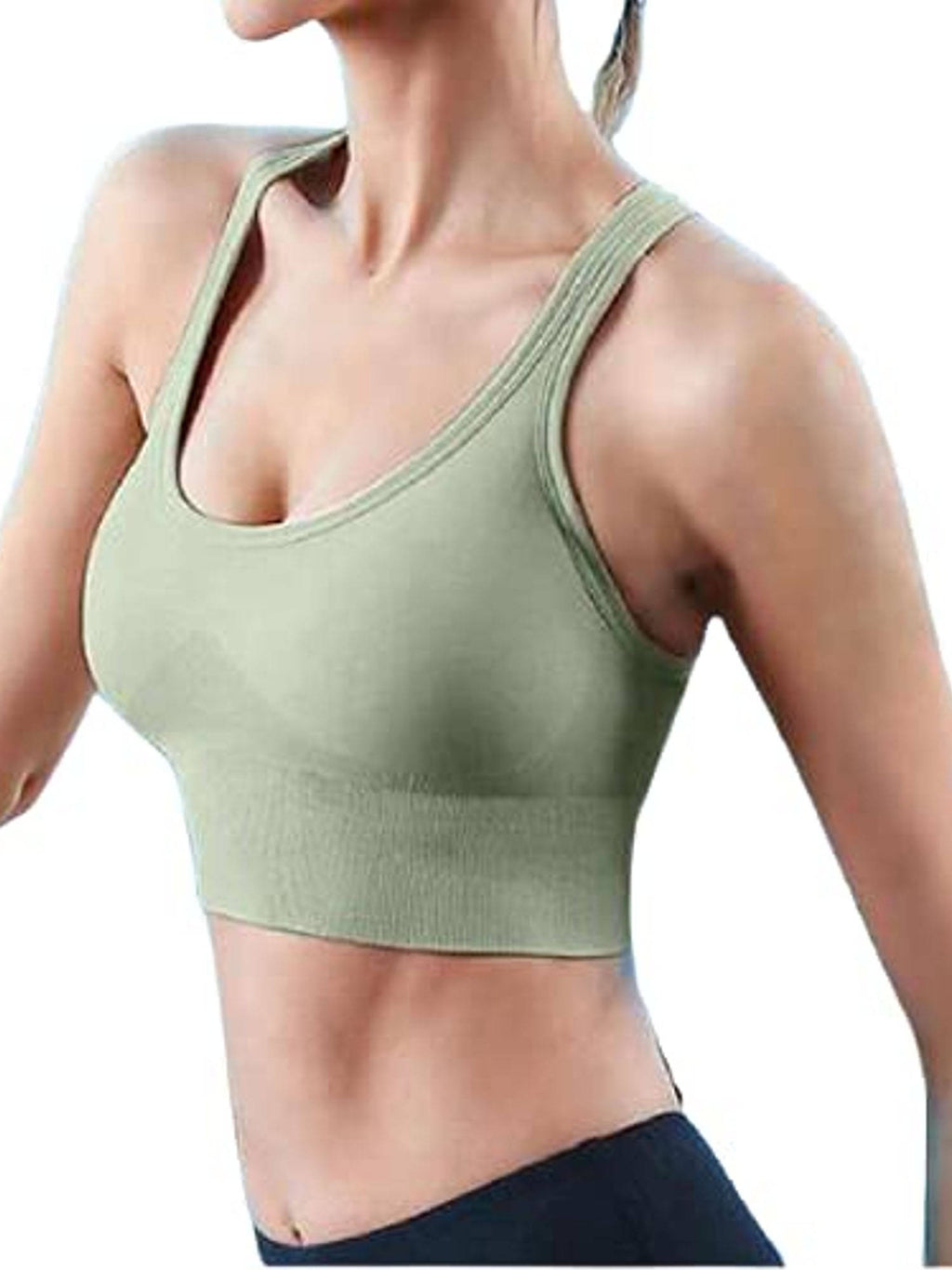 Green Power Styled Back Active Sports Bra | sb09 - view 3