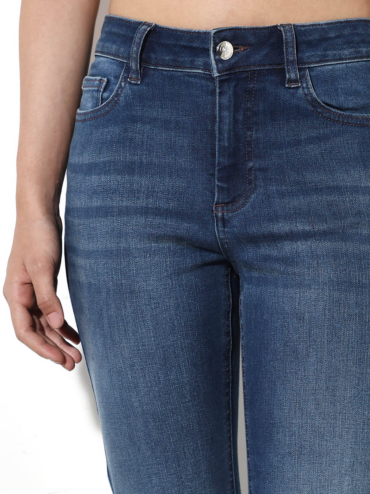 Womens Solid Bootcut Mid-Rise Blue Jeans | BT10 - view 3