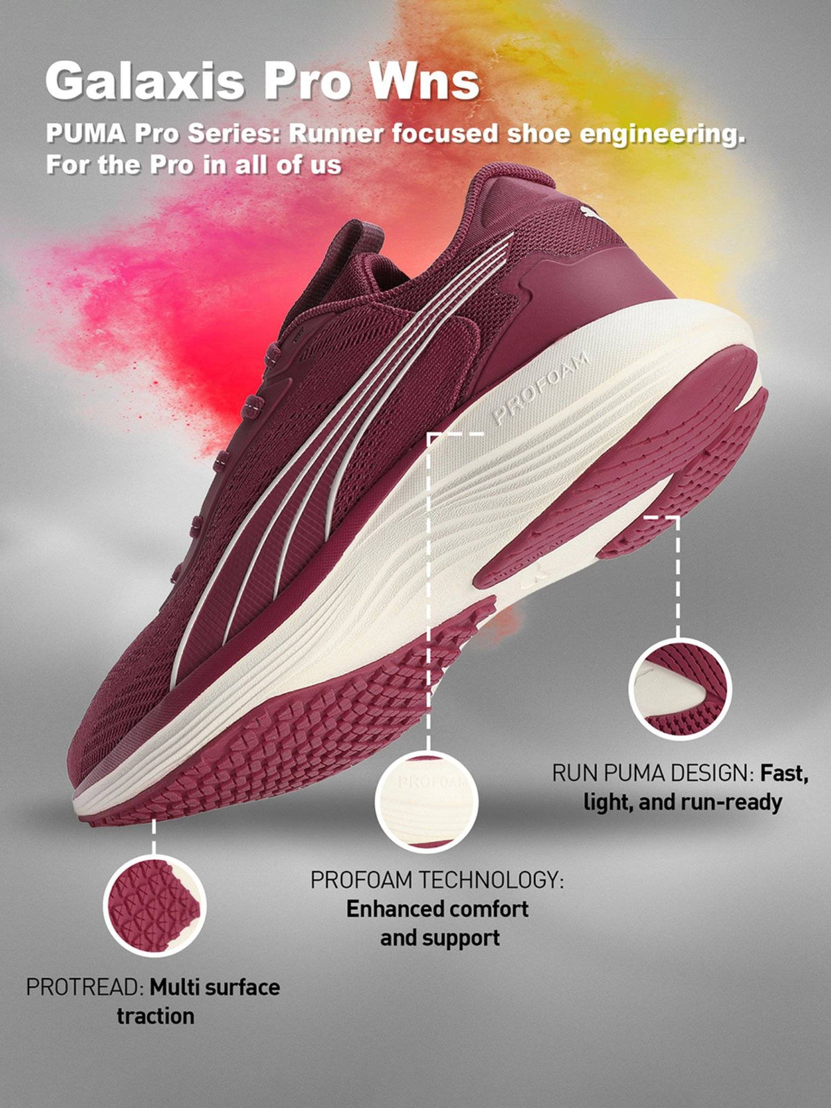 Galaxis Pro Women Performance Boost Red Running Shoes | SH9 - view 9