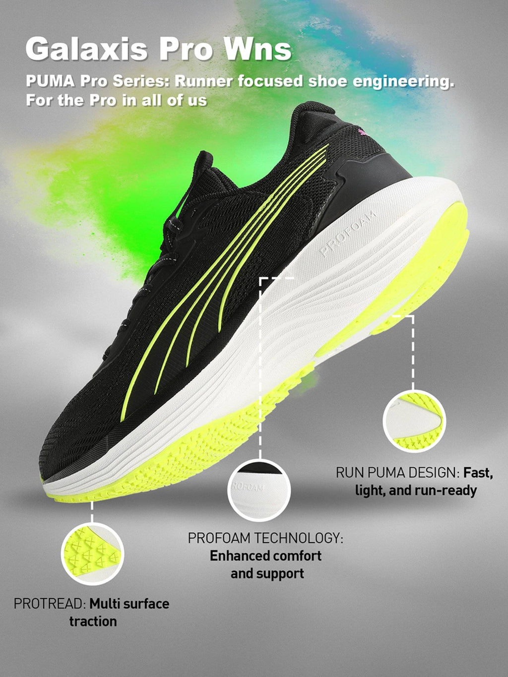 Galaxis Pro Women Performance Boost Black Running Shoes | SH9 - view 9