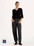 Womens Mid Rise 94 Baggy Fit Charcoal-Grey Jeans | BG78 - view 1