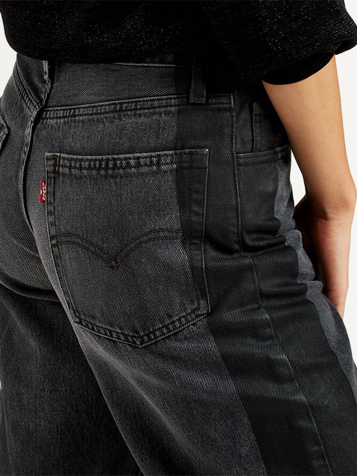 Womens Mid Rise 94 Baggy Fit Charcoal-Grey Jeans | BG78 - view 3