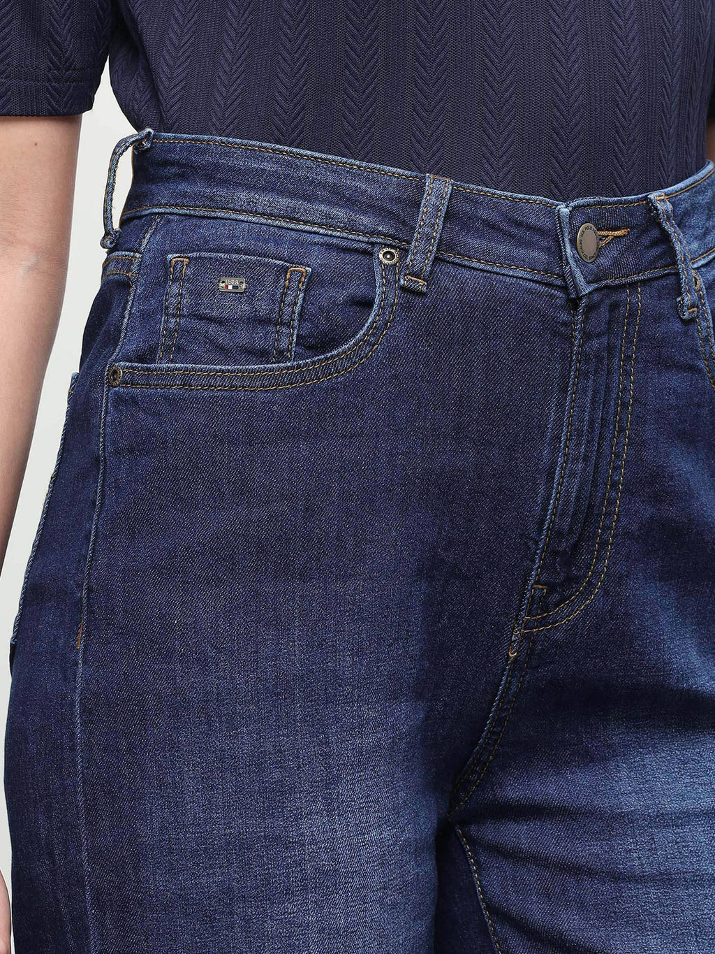Women Blue Solid/Plain Cotton Jeans | ST23 - view 7