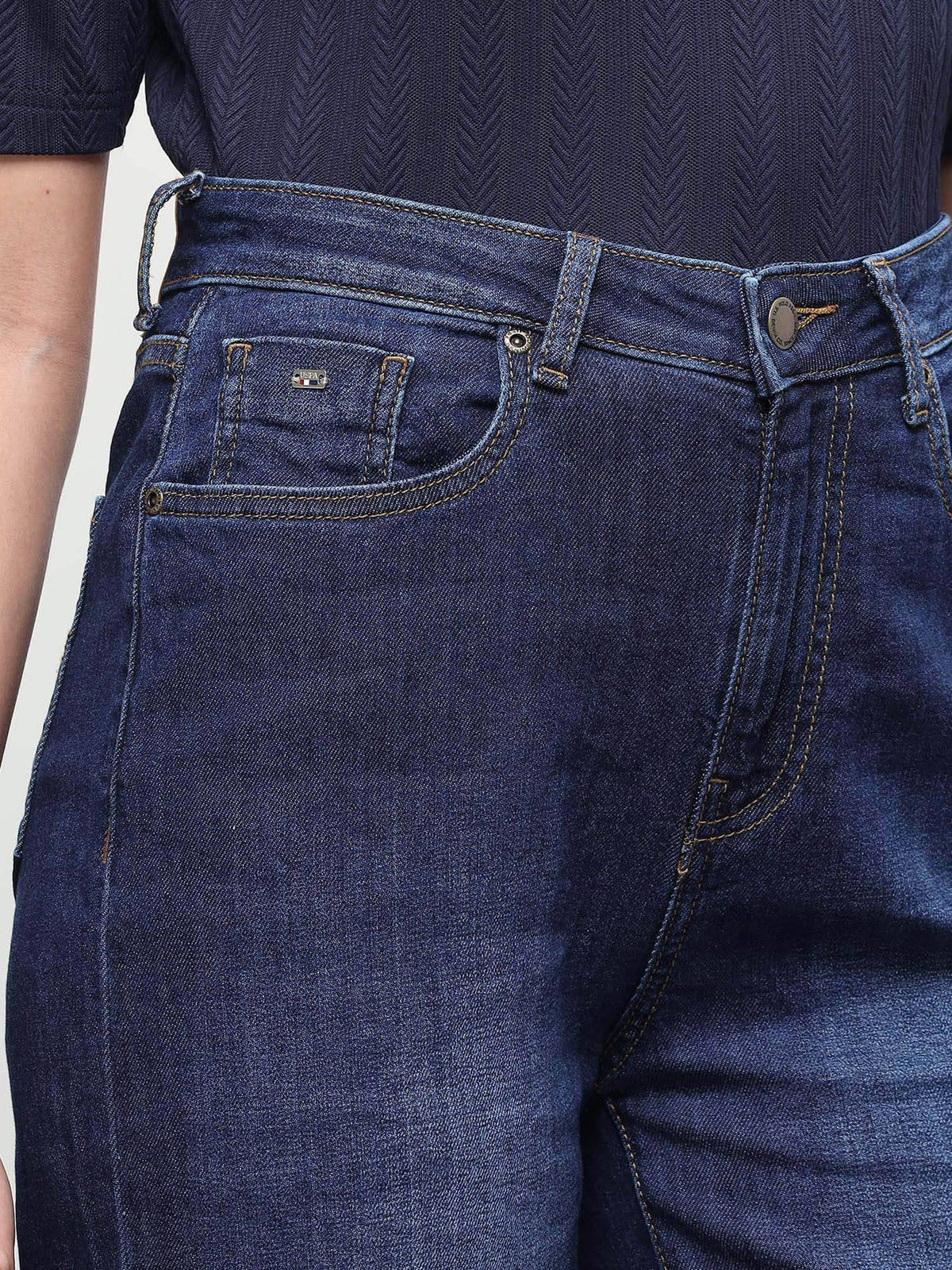 Women Blue Solid/Plain Cotton Jeans | ST23 - view 7