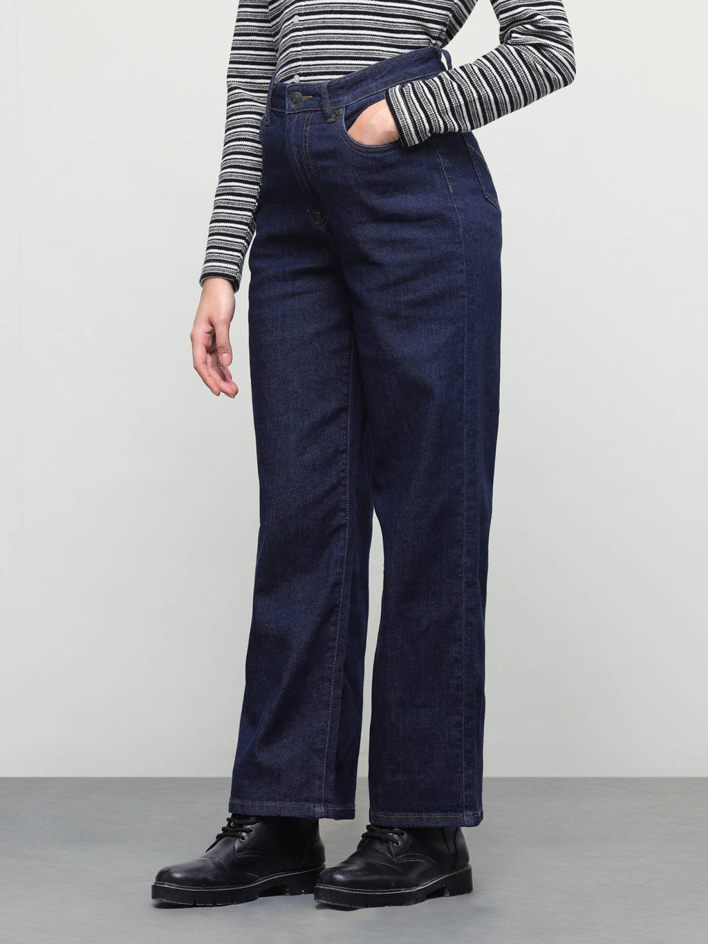 Women Blue Solid/Plain Cotton Jeans | RF89 - view 4