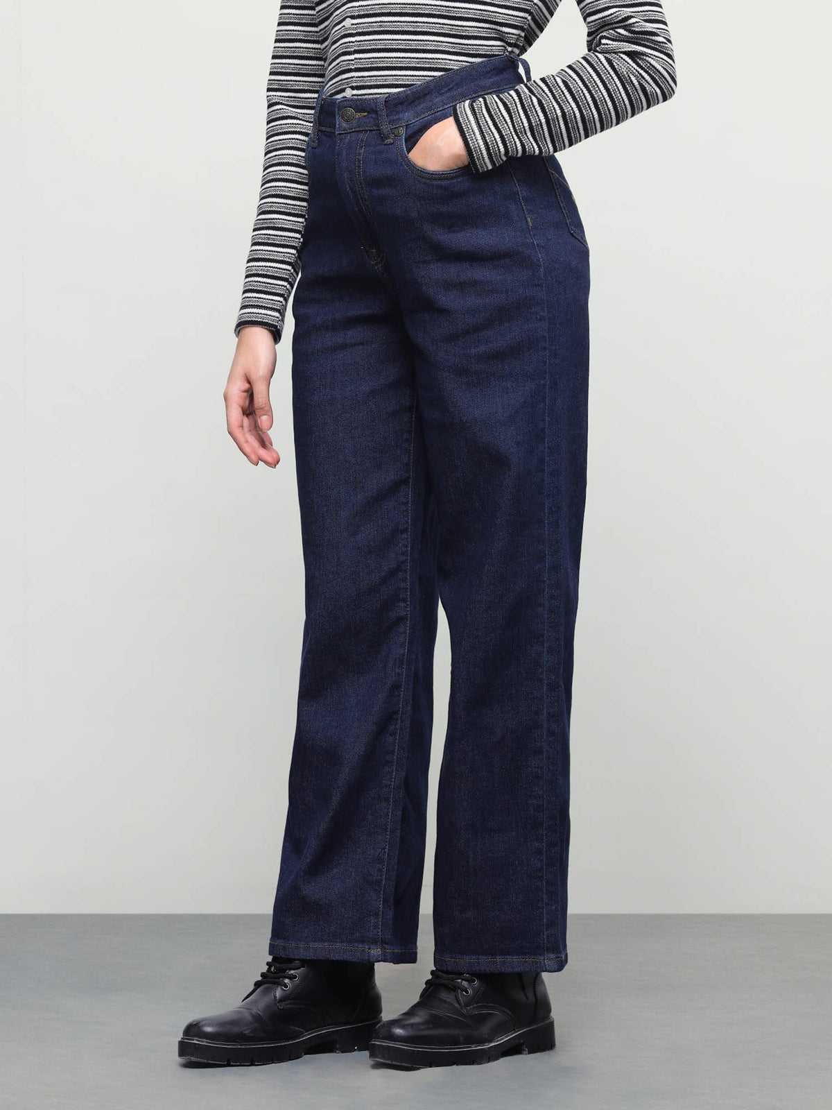 Women Blue Solid/Plain Cotton Jeans | RF89 - view 4