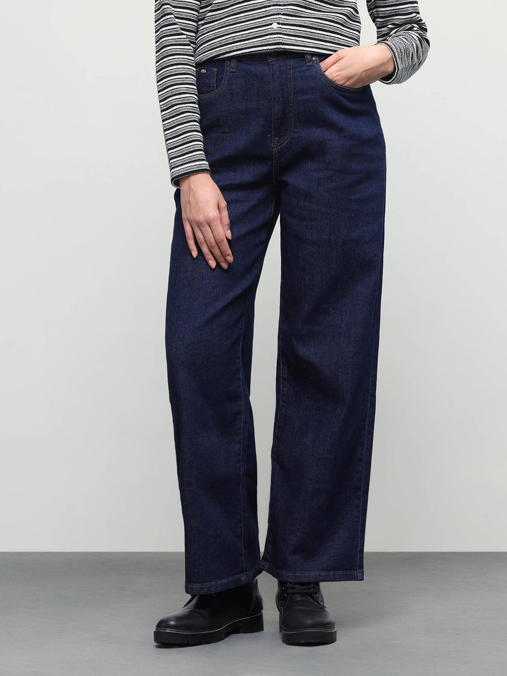 Women Blue Solid/Plain Cotton Jeans | RF89 - view 6