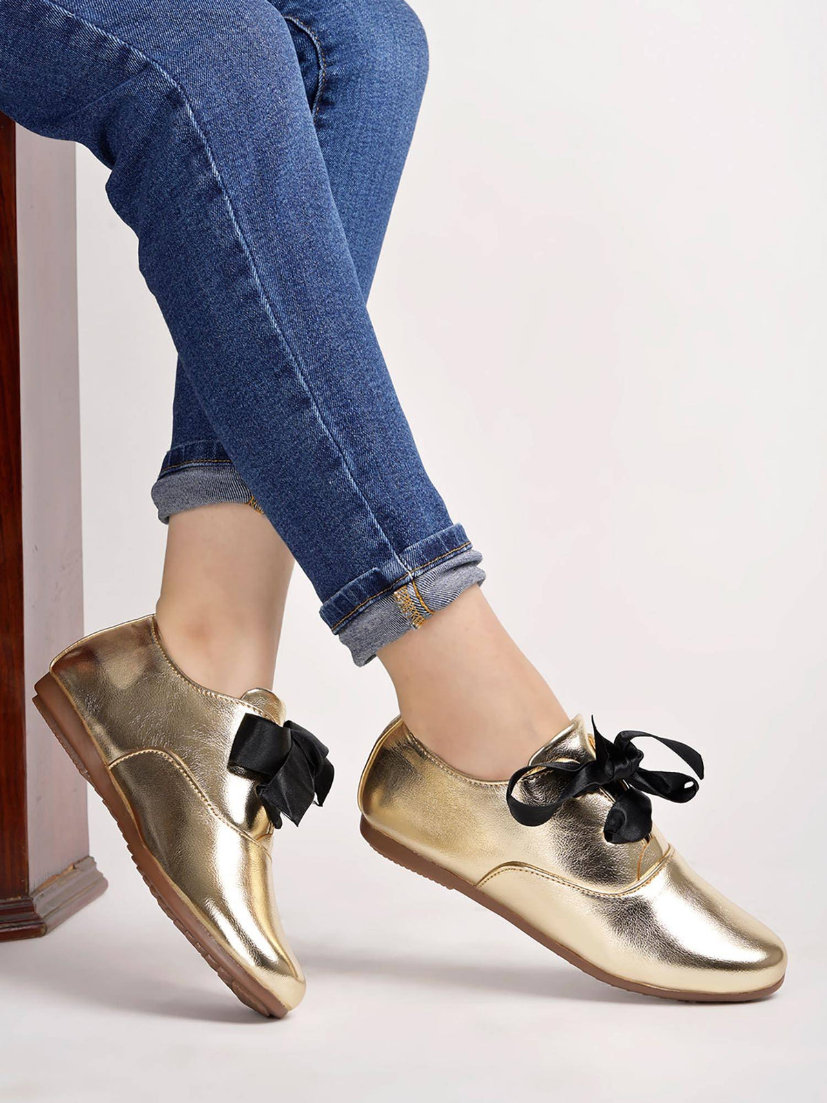 Smart Casual Golden Shoes for Women & Girls | SN09 - view 1