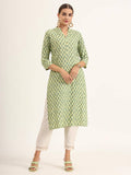 Red Floral Print Pure Cotton Straight Kurta | KDG - view 7