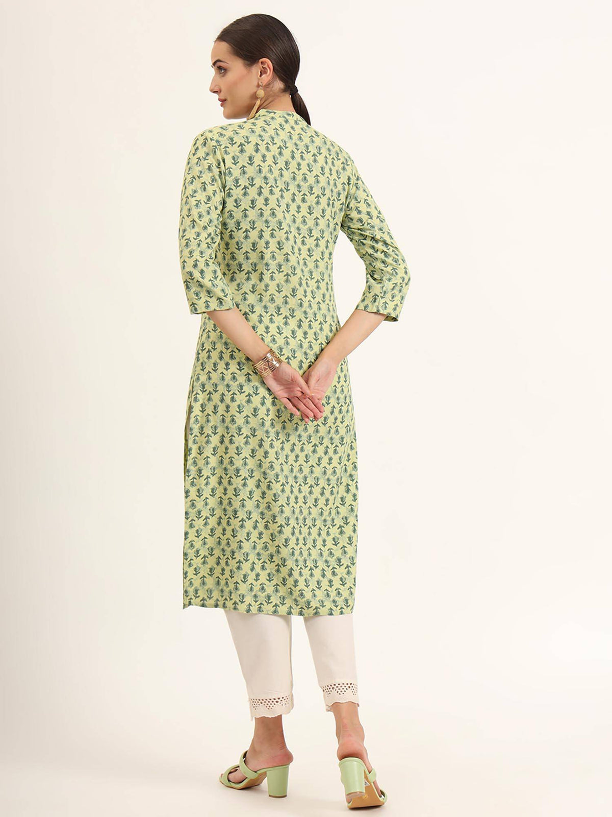 Red Floral Print Pure Cotton Straight Kurta | KDG - view 8
