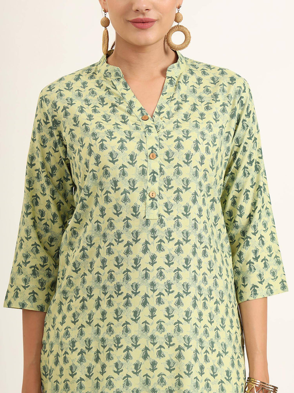 Red Floral Print Pure Cotton Straight Kurta | FY93 - view 11