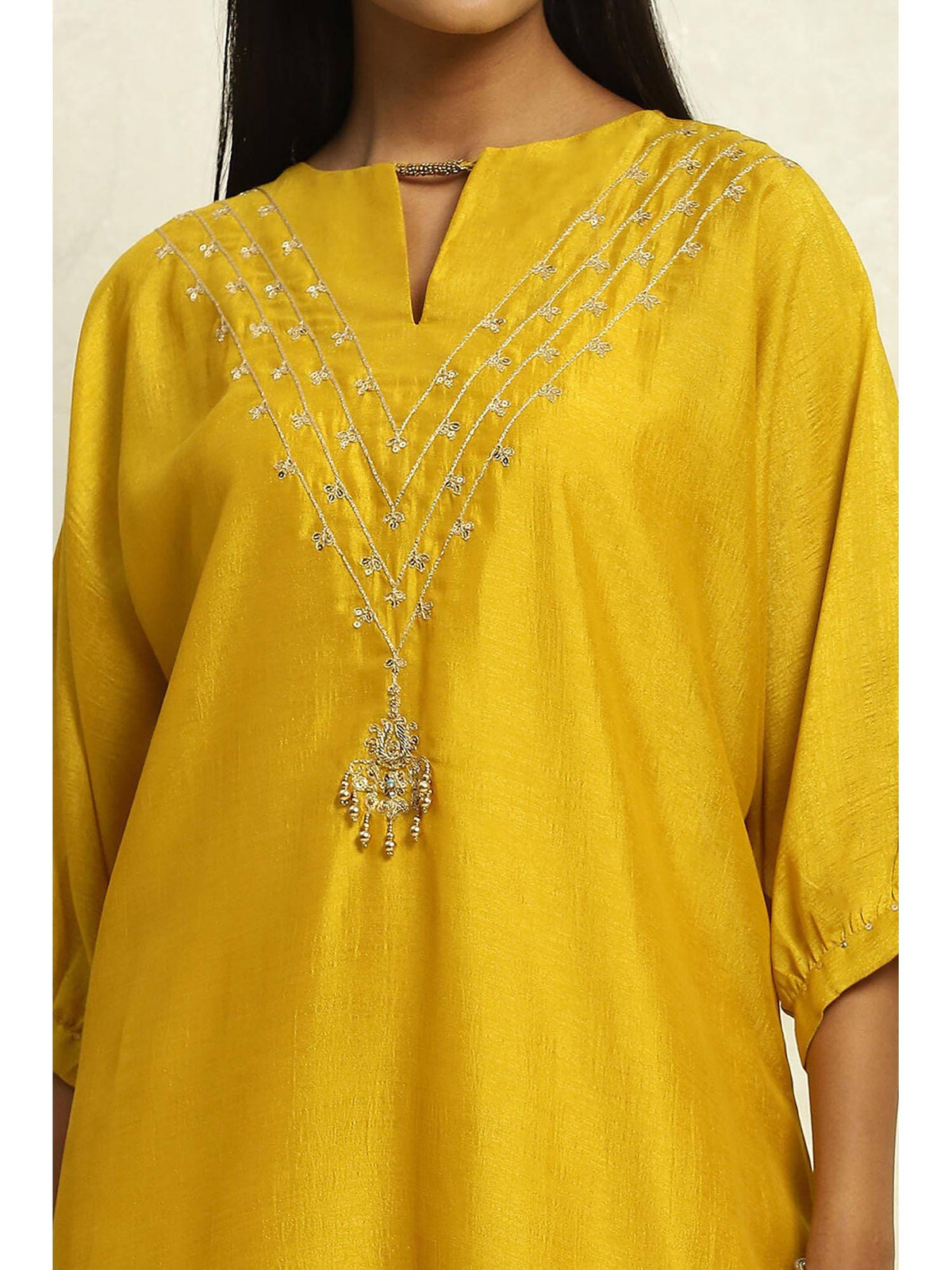 Emerald Green Polyester Straight Kurta | FY93 - view 7